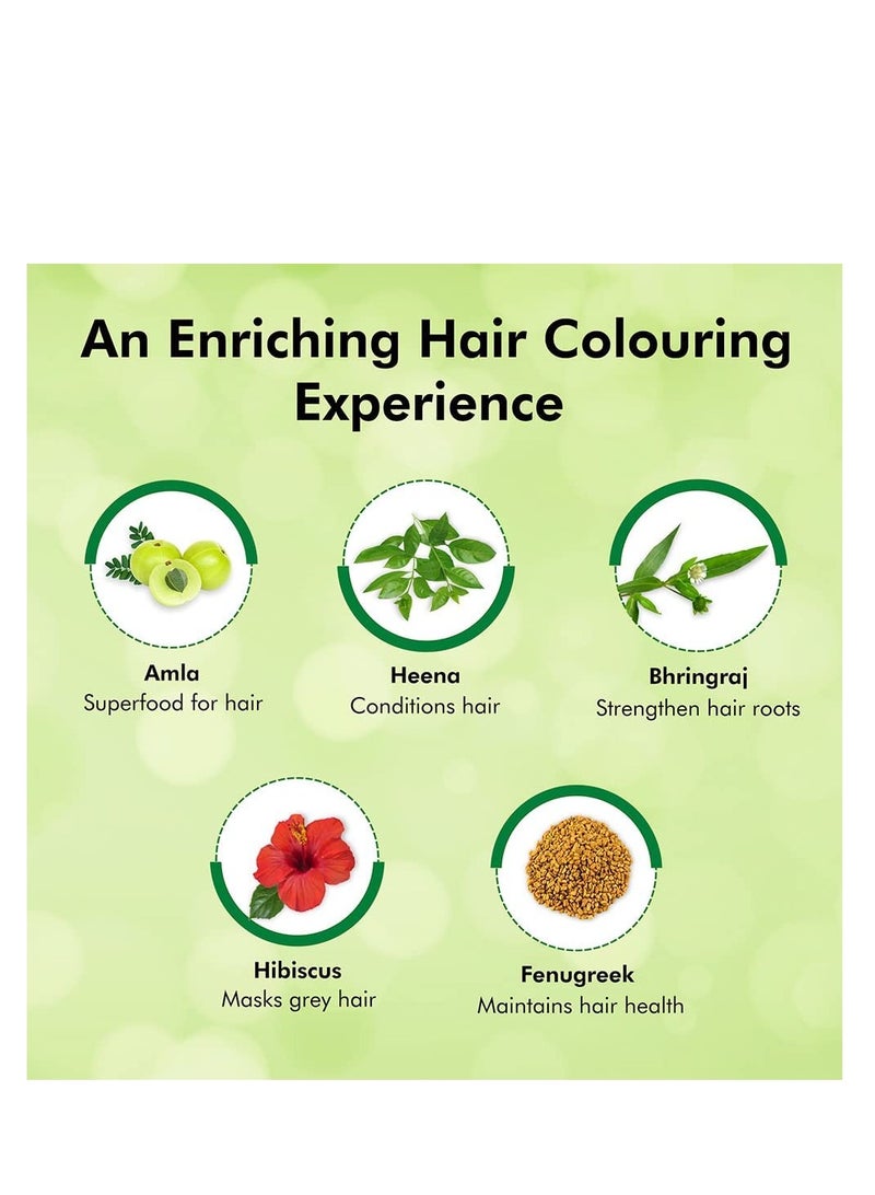 Indica Easy Do-It-Yourself Hair Color Shampoo Pump Pack with 5 Herbal Extracts and 100% Ammonia Free, Long Lasting Formula, 180 ML - Natural Black Colour (Gloves Included)