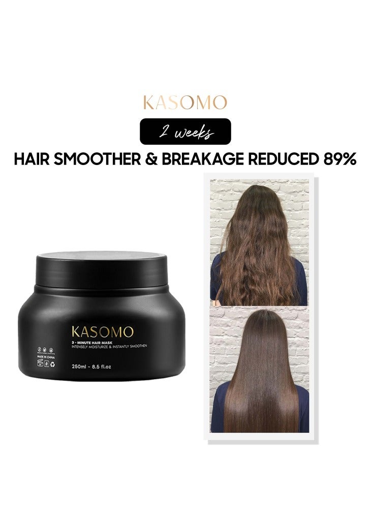 KASOMO Anti-Dandruff Shampoo 250 ml & Hair Dry Repair Mask 250ml, Deeply Moisturizing Nourishing Hair Stronger, Thicker and Healthier with Natural Ingredients