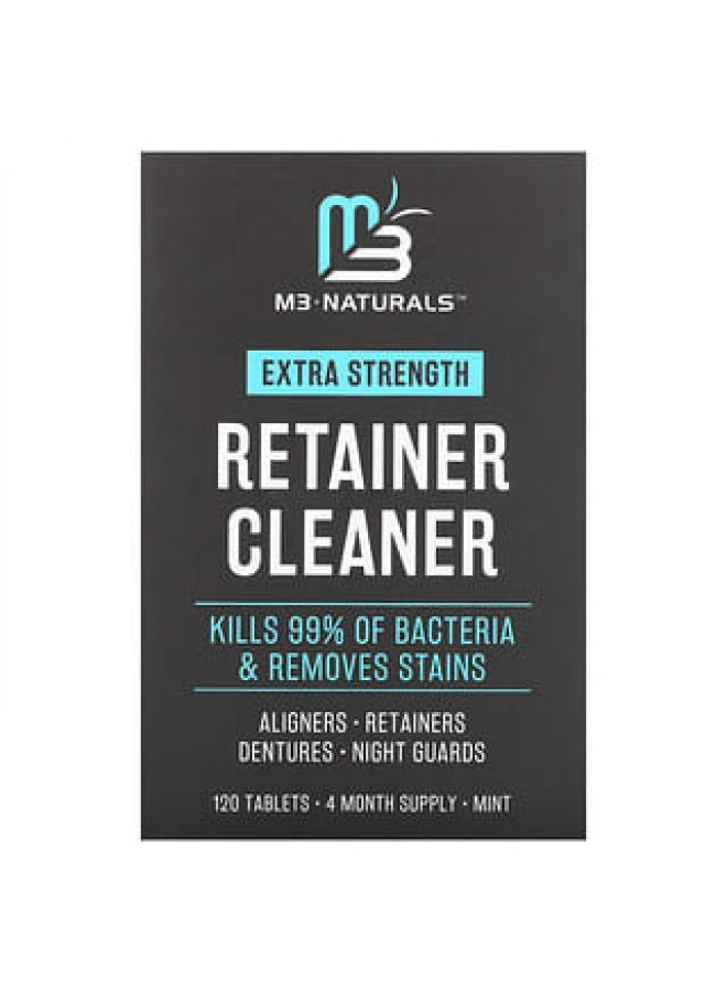 M3 Naturals, Retainer Cleaner, Mint, 120 Tablets