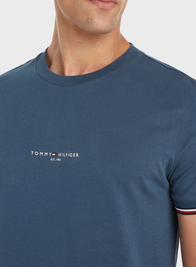 Logo Tipped Crew Neck T-Shirt