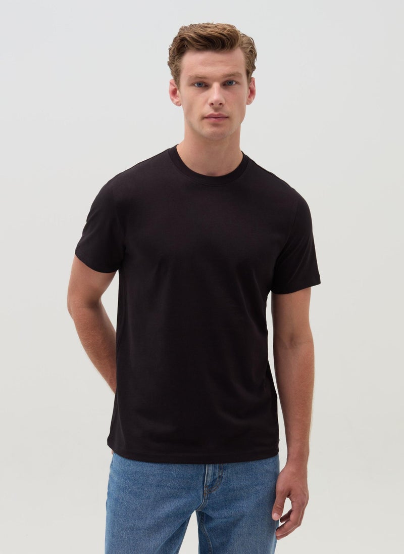 Cotton T-shirt with round neck