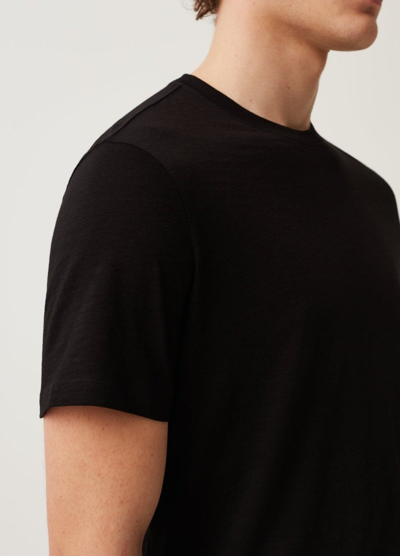 Ovs Round-Neck T-Shirt In Jersey Slub