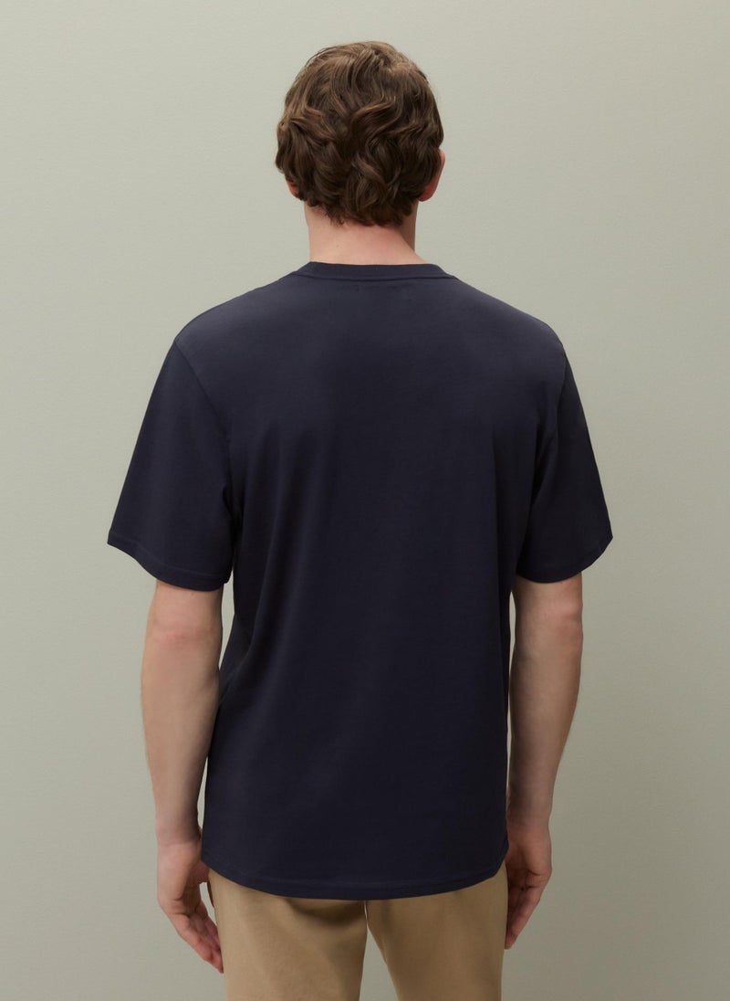 Ovs Piombo Supima Cotton T-Shirt With Round Neck