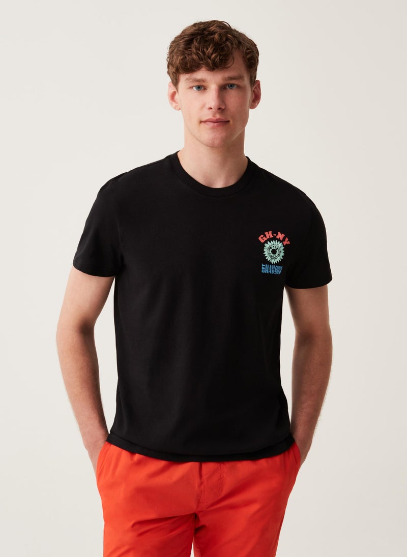 Ovs Cotton T-Shirt With Grand&Hills Print