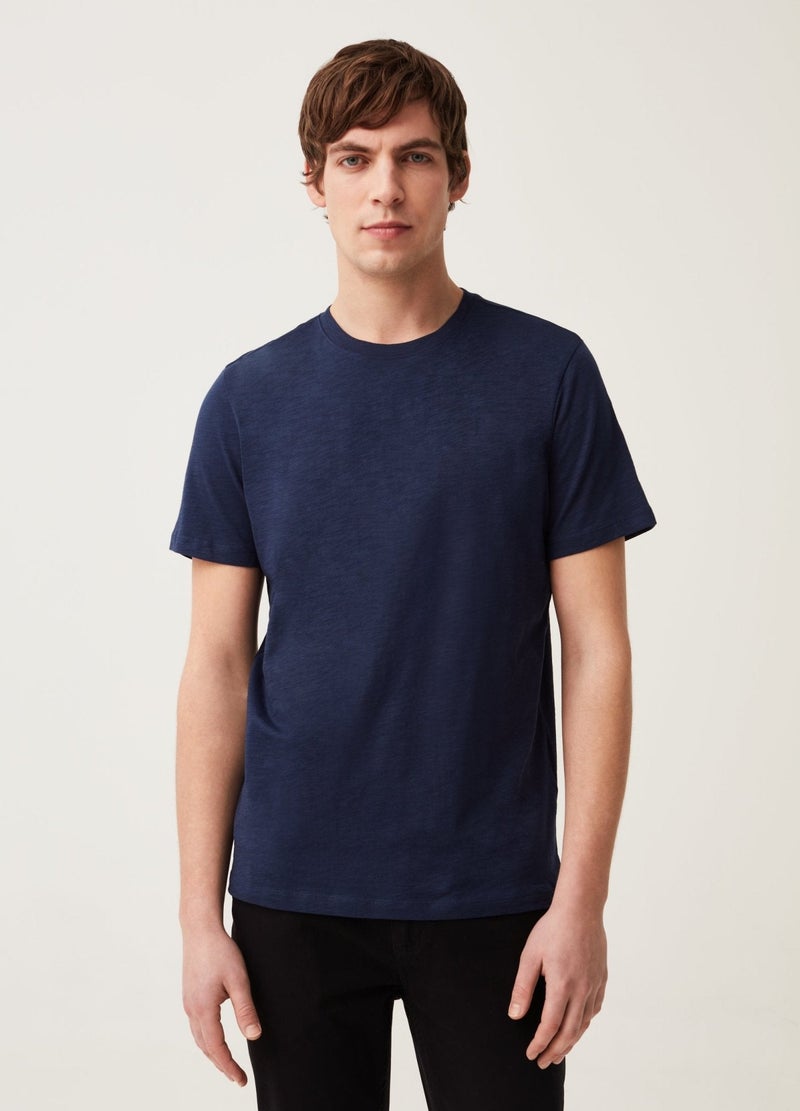 Ovs Round-Neck T-Shirt In Jersey Slub