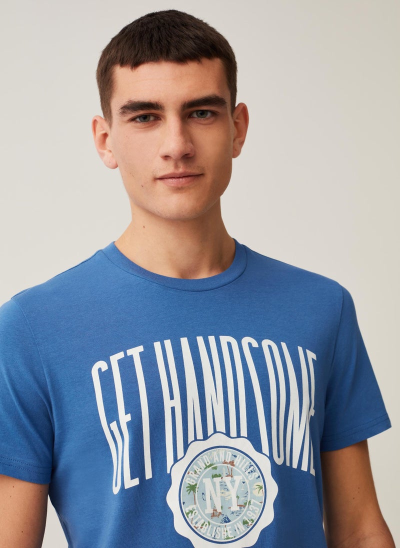 Ovs Cotton T-Shirt With Grand&Hills Print