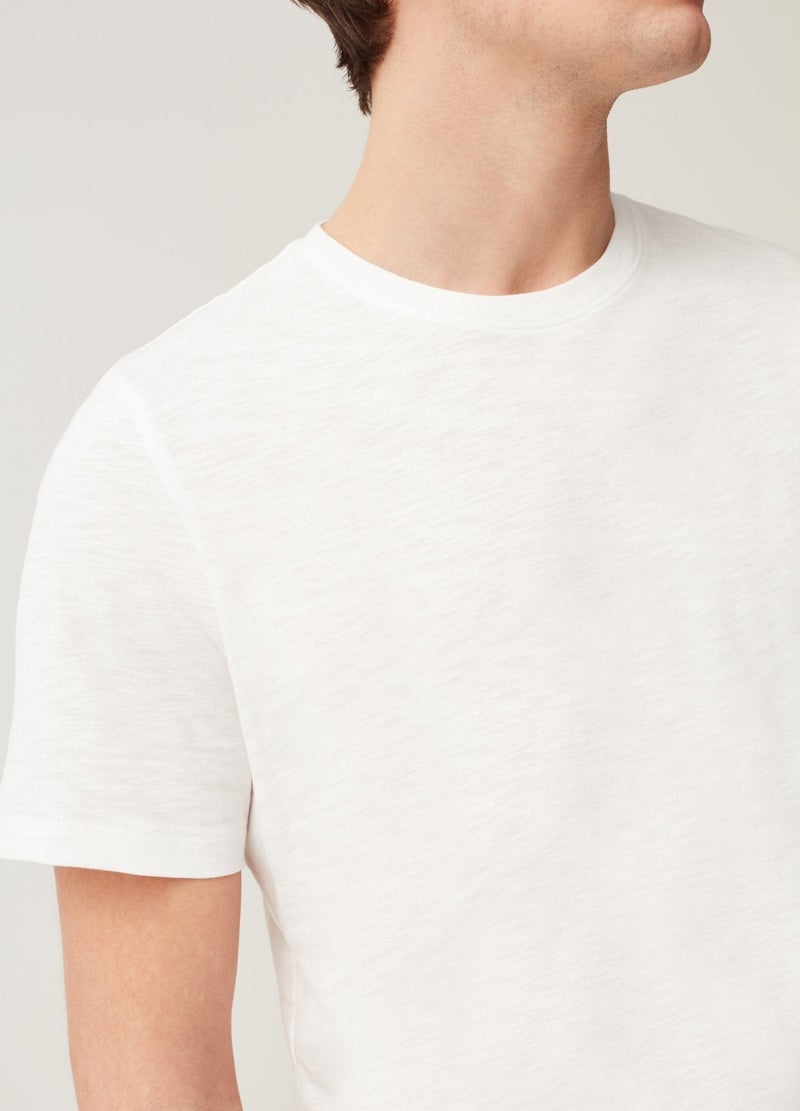 Ovs Round-Neck T-Shirt In Jersey Slub