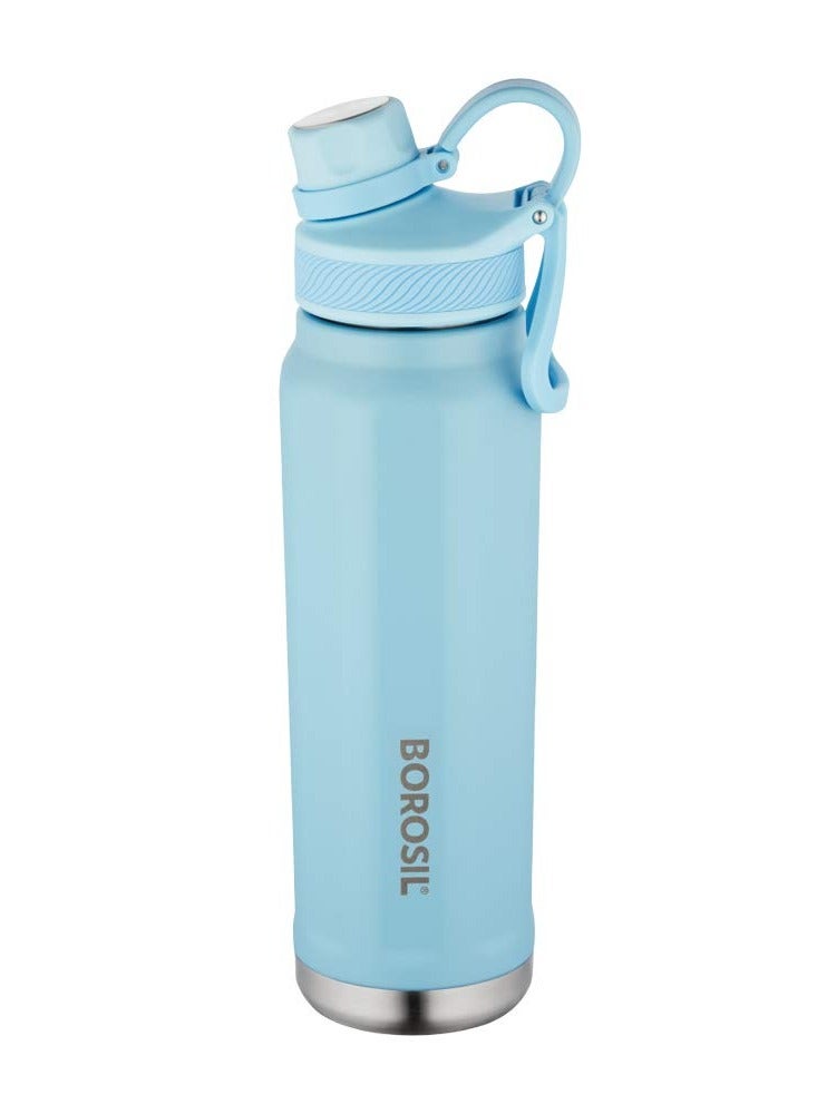 Borosil Stainless Steel Hydra SportSip - Vacuum Insulated Flask Water Bottle, 710 ML