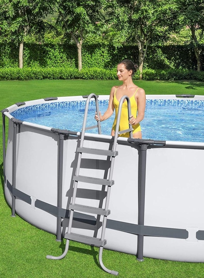 Bestway Steel Pro MAX Frame Pool Set with Filter Pump, Diameter 366 x 100 cm, Light Grey, Round