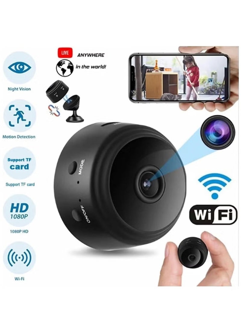 WiFi Mini Magnetic Wireless Spy Hidden HD 1080P Small Portable Round Camera, Indoor Security Camera, Motion Detection, Instant Notifications Night Vision Camera