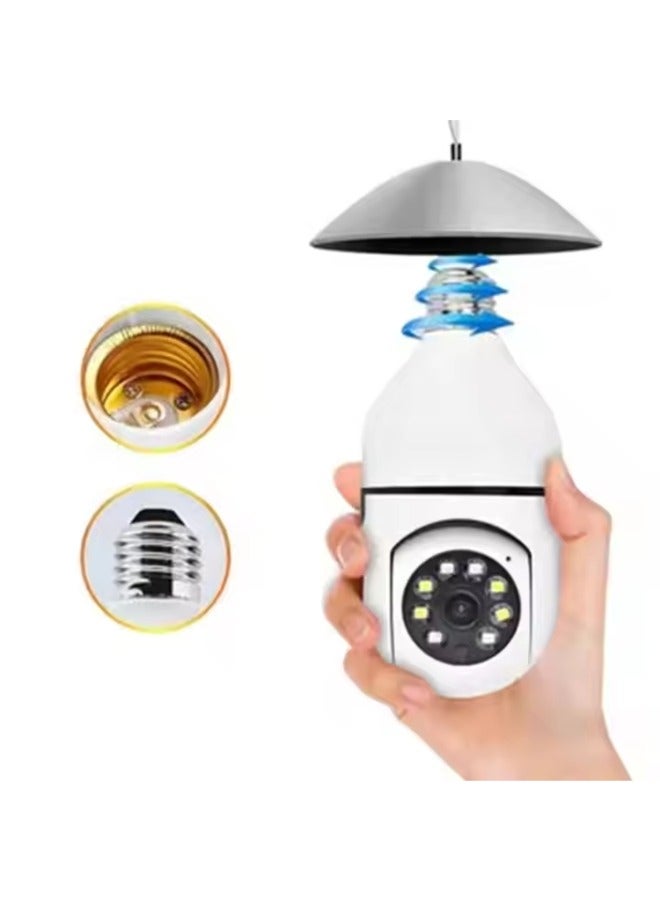 (Pack of 3) Wifi Surveillance Light Bulb Camera Full Color Night Vision Automatic Human Tracking Zoom Indoor Security Monitor