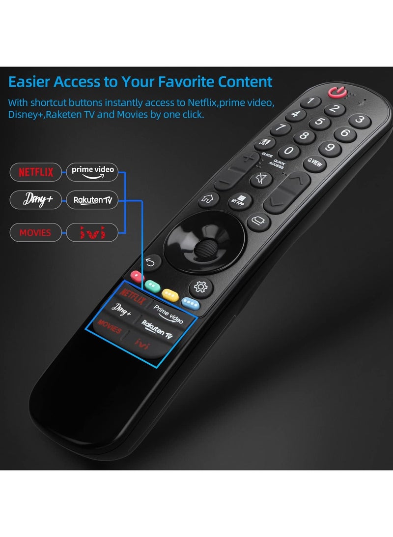 Universal for LG Magic Remote Control, Replacement for LG LED OLED LCD 4K UHD Smart TV, with Buttons for Netflix, Prime Video, Disney Plus, LG-Channels Button