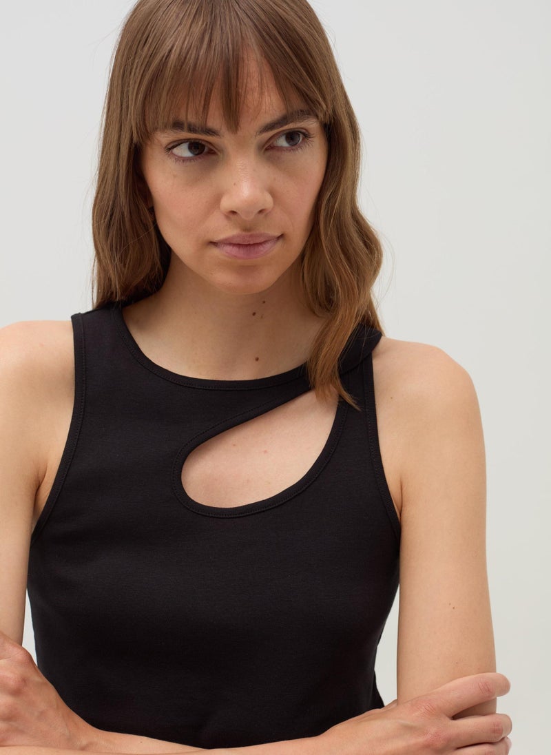 Tank top with cut-out detail