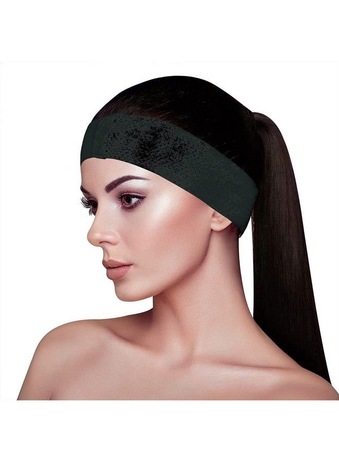 50 Ct. Disposable Spa Facial Headbands With Convenient Closure (Black)