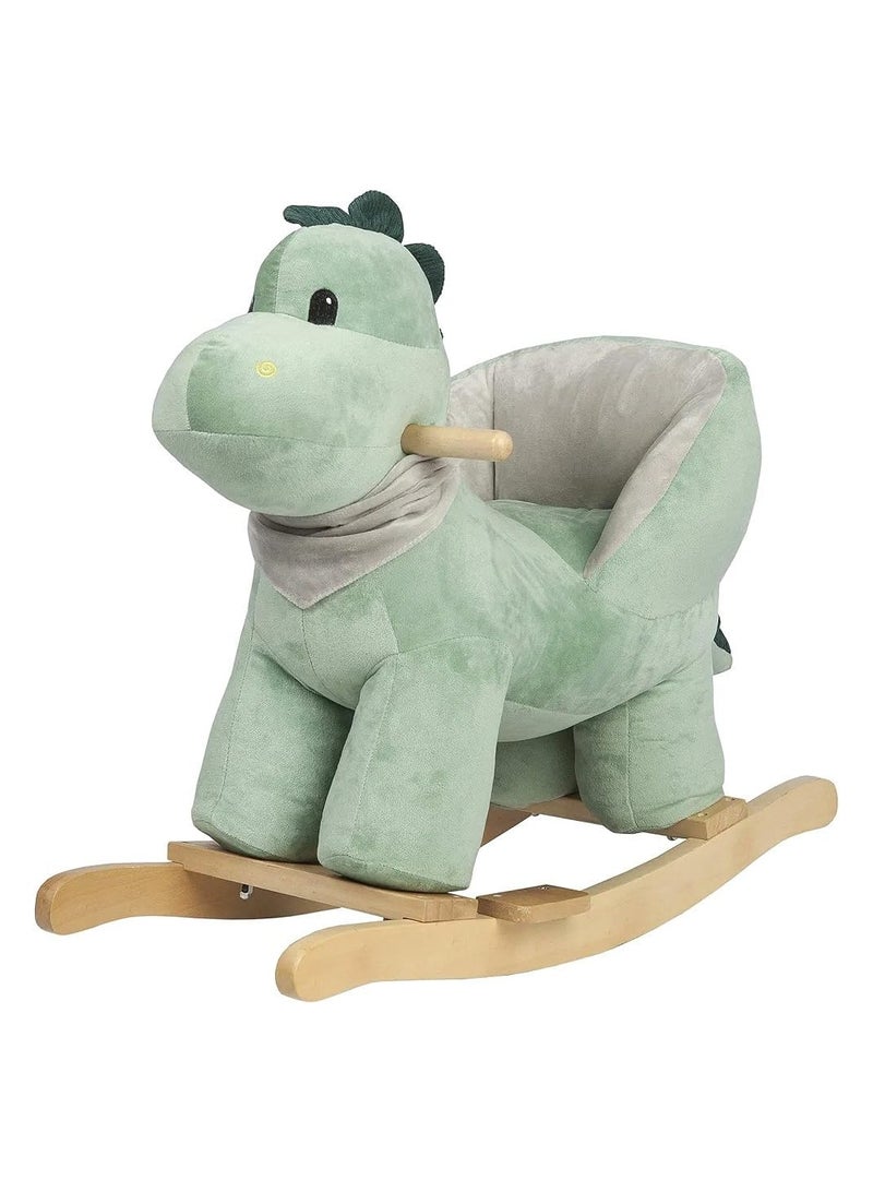 Rocking Horse Wooden Dinosaur with Chair Green Color