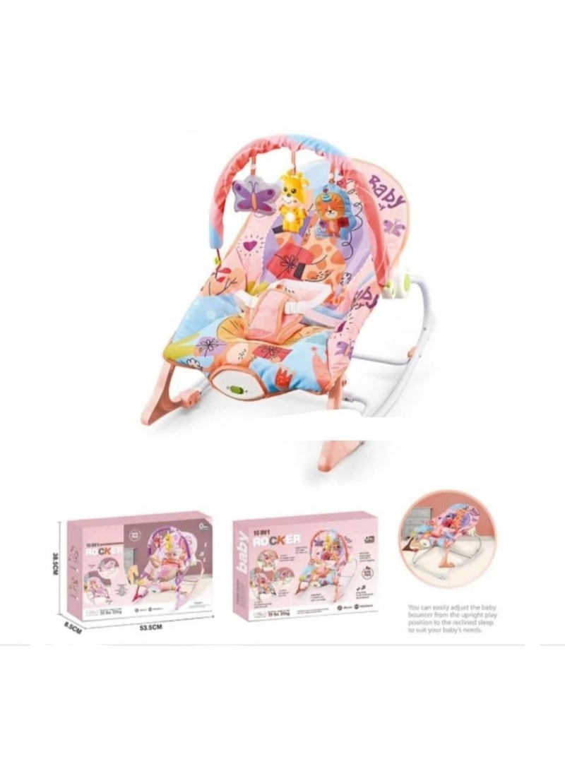 Baby Rocker Infant Rocking Cradle Toddler Rocking Chair Pink Color