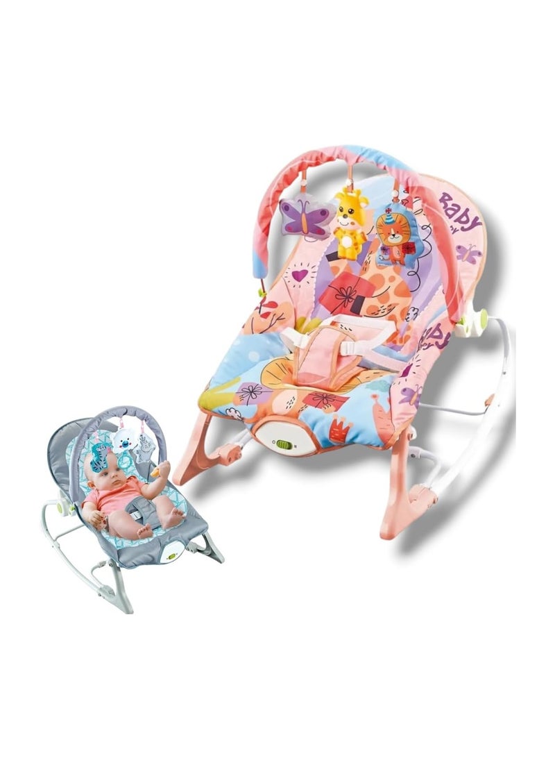 Baby Rocker Infant Rocking Cradle Toddler Rocking Chair Pink Color