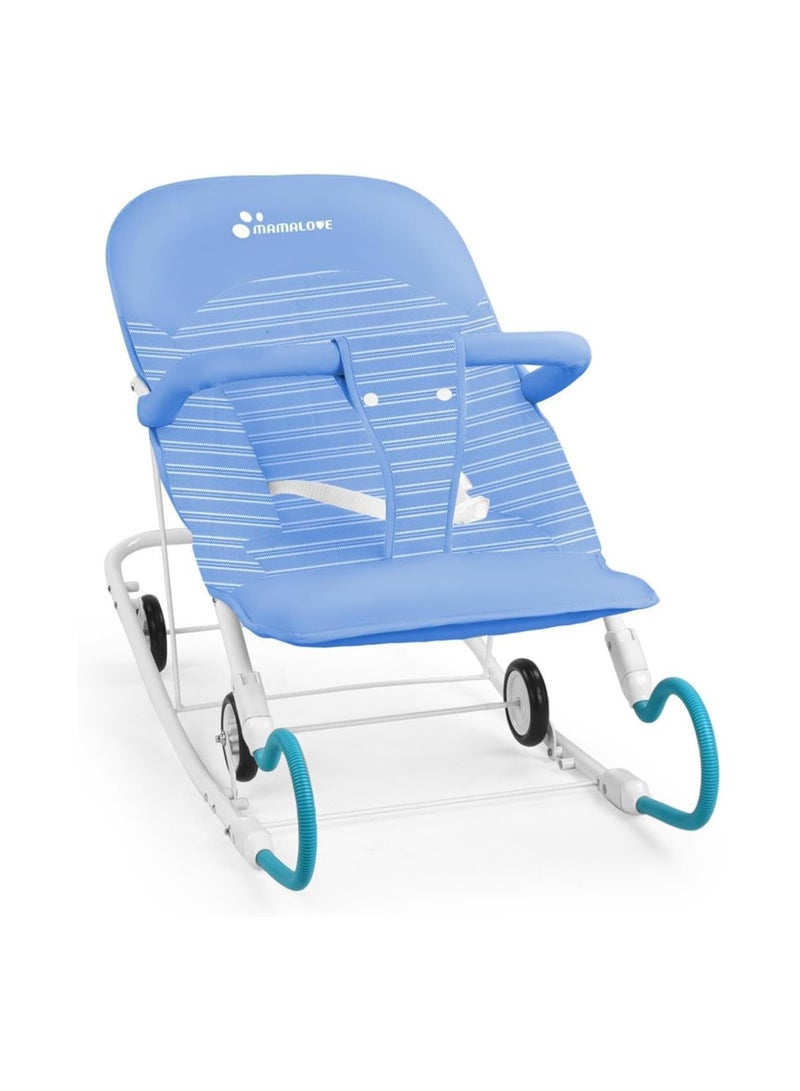 Mama Love Rocking and rolling Chair for Kids and Babies Blue without canopy