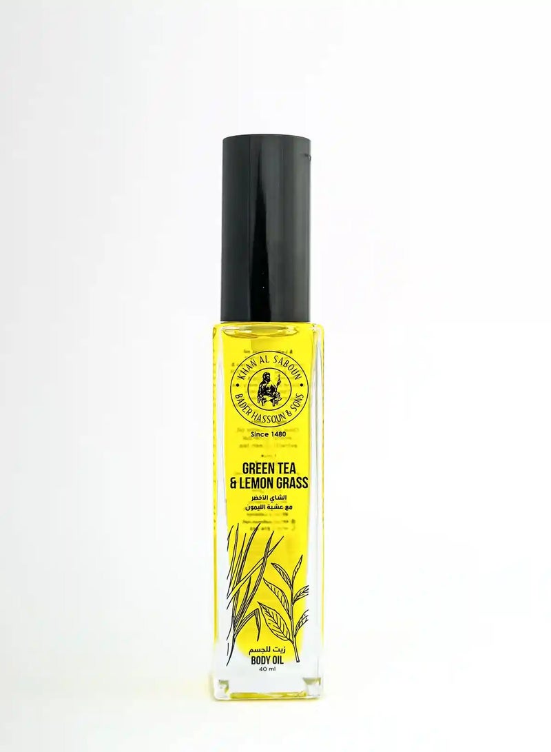 Khan Al Saboun Natural & Organic Green Tea & Lemon Grass Aromatherapy Oil  Moisturizing and Refreshing