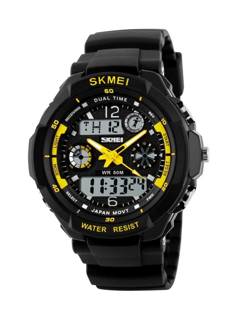 Men Water Resistant Analog/Digital Watch 0931 - Yellow