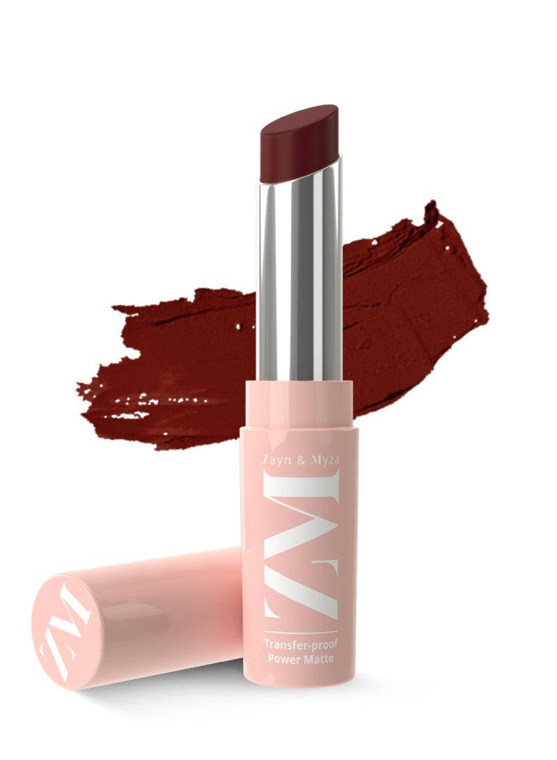 Transfer-Proof Power Matte Lipstick, 3.2 g Burgundy Bliss