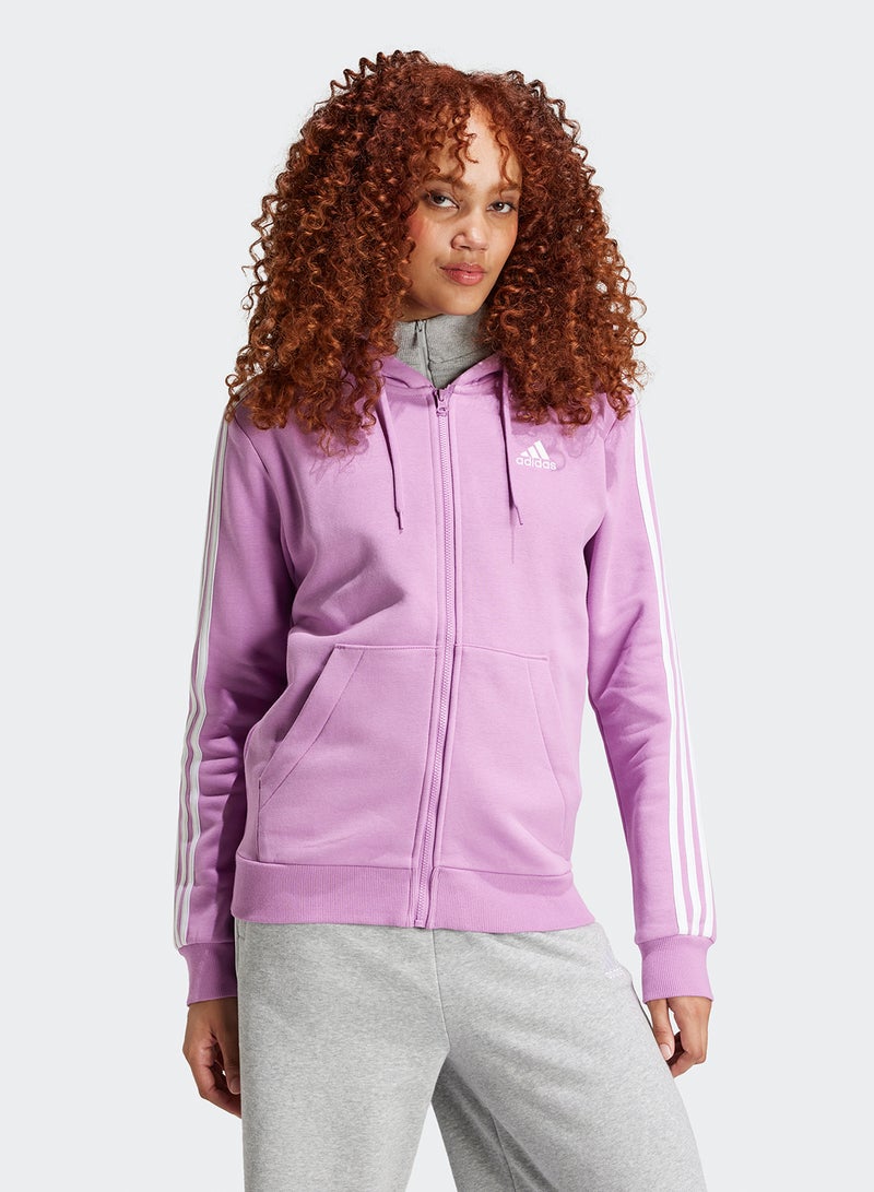 Essentail 3 Stripe Fleece Hoodie