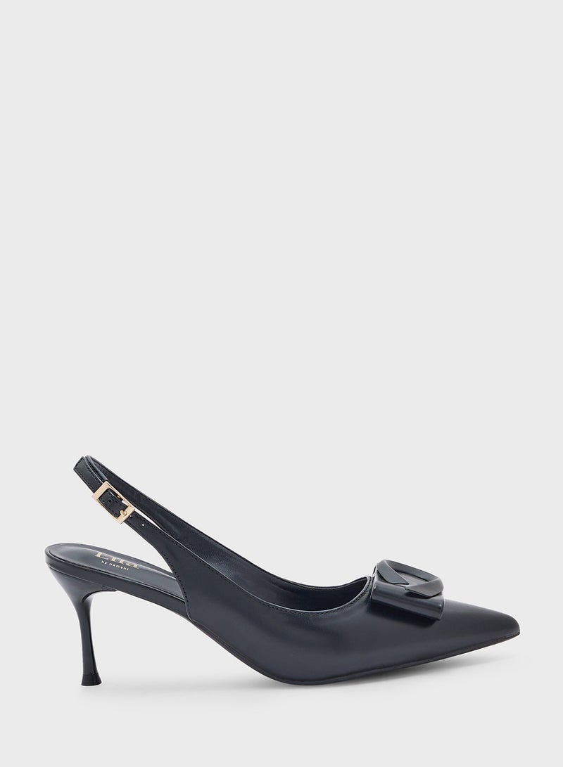 Trim Detail Sling Back Pump