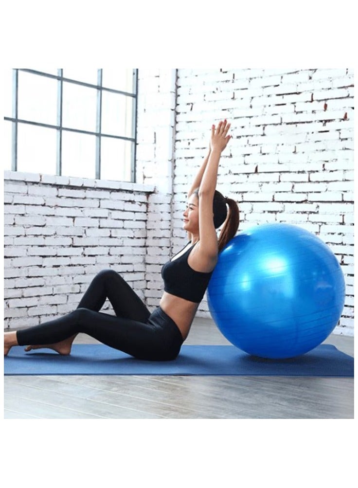 Gym Ball Yoga Exercise Fitness Anti-Burst Stability Ball 65 cm for Home Workout, Pilates, Core Strength, Balance & Flexibility - Blue