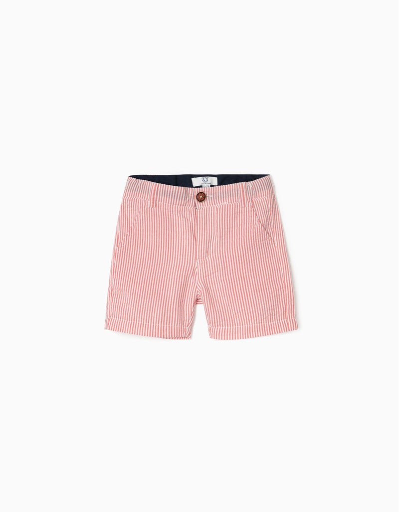 Striped Shorts for Baby Boys, Red/White