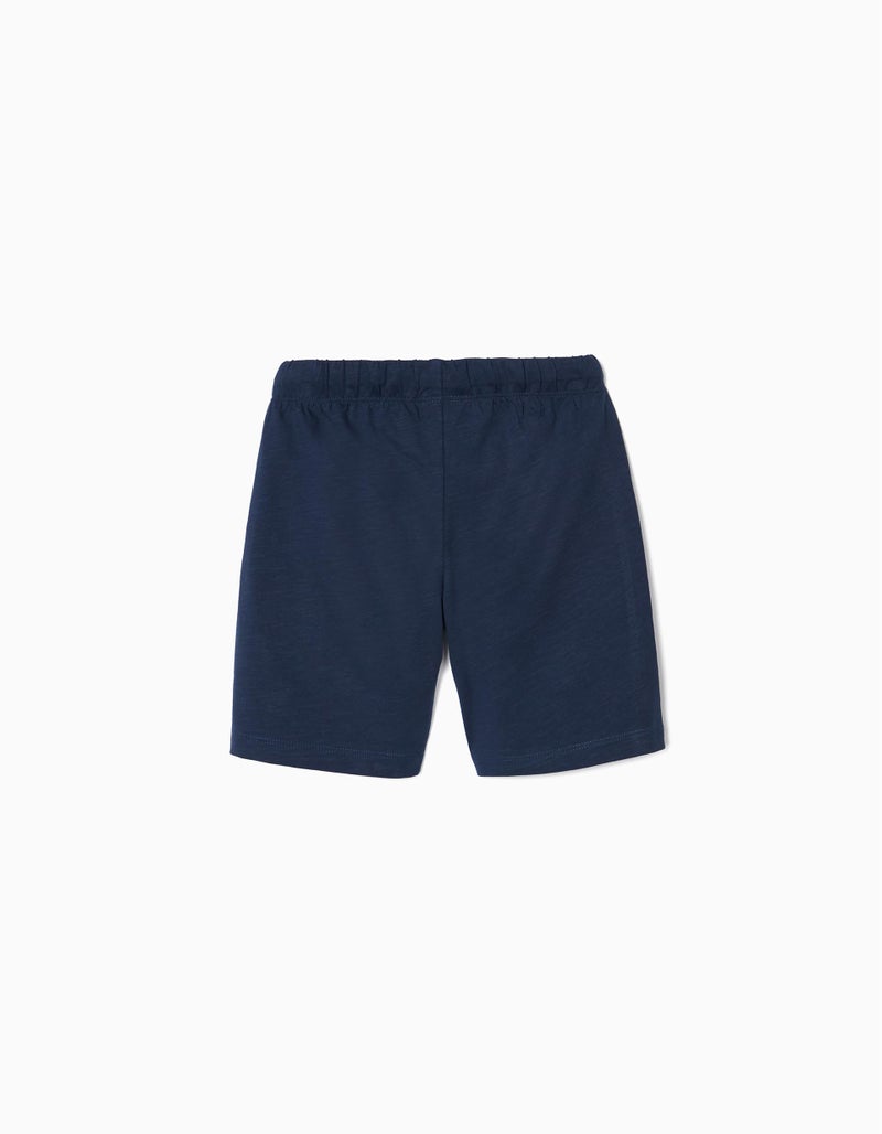 2 Jersey Shorts for Boys, Aqua Green/Dark Blue