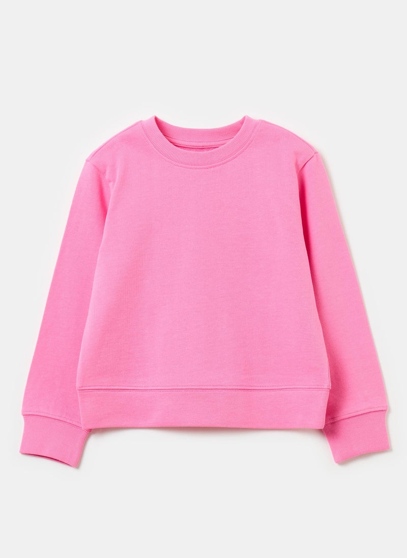 Solid colour sweatshirt in French terry