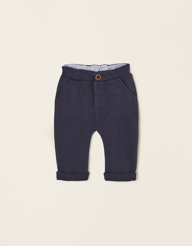 Cotton Trousers for Newborn Baby Boys, Dark Blue