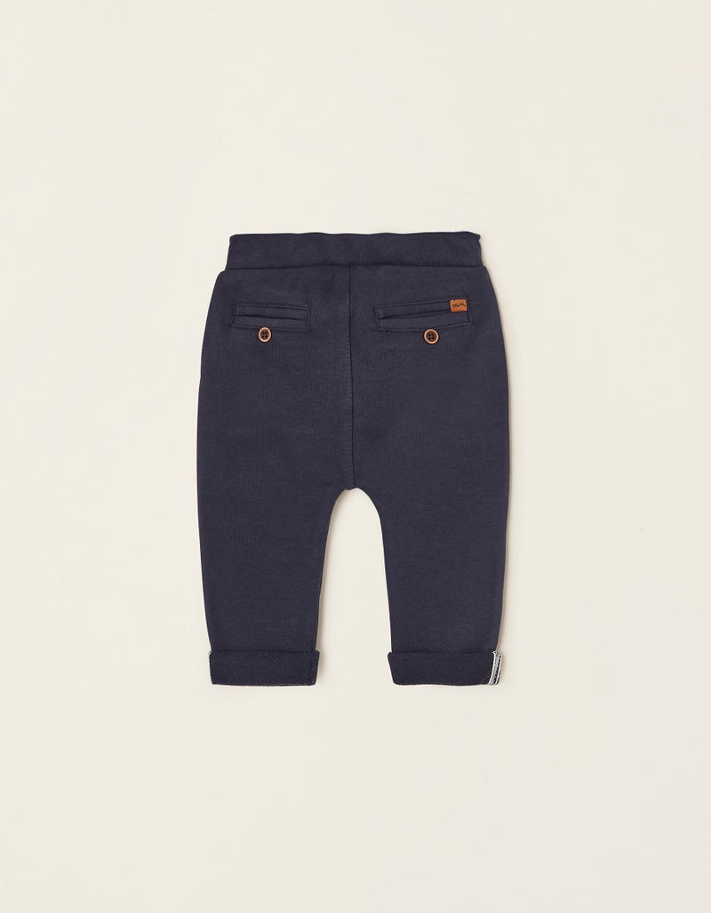 Cotton Trousers for Newborn Baby Boys, Dark Blue