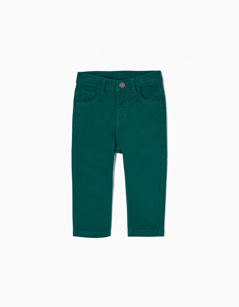 Cotton Twill Trousers for Baby Boys, Red