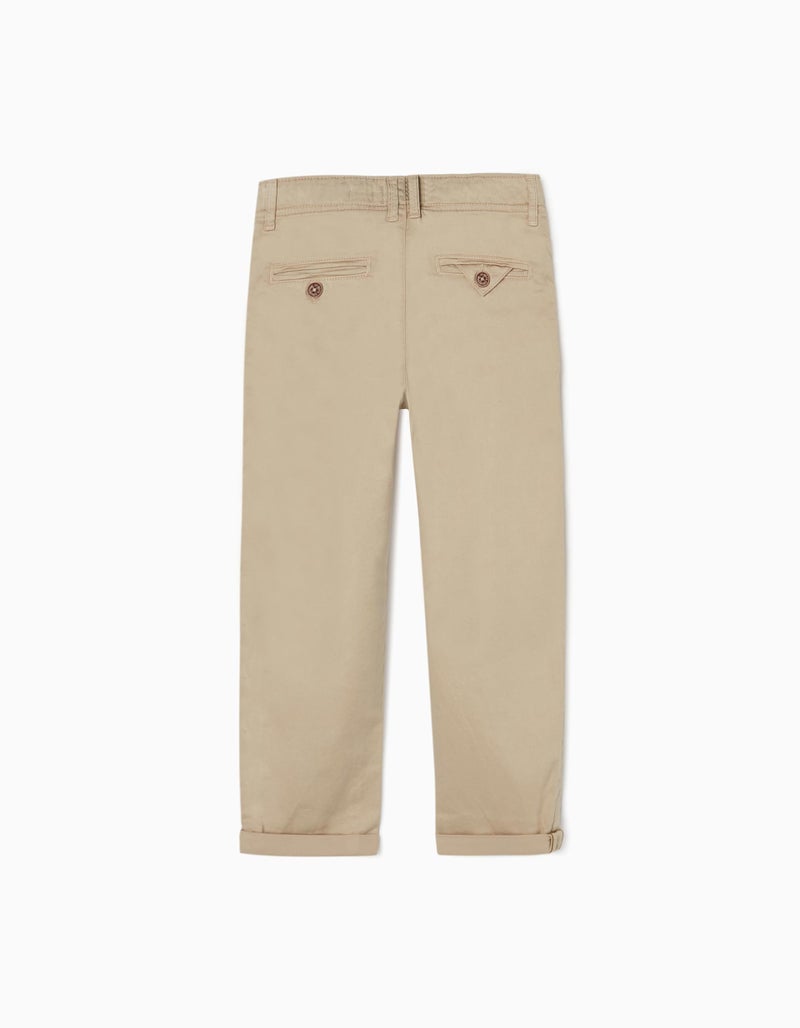 Chino Trousers for Boys 'Slim Fit', Beige