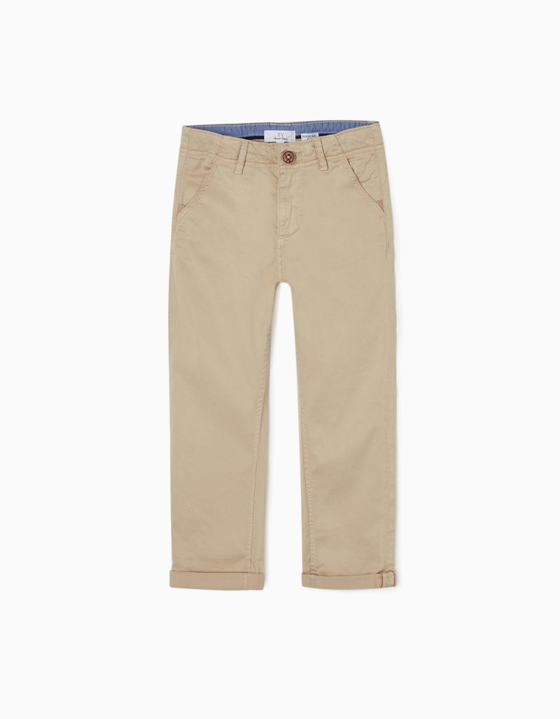 Chino Trousers for Boys 'Slim Fit', Beige