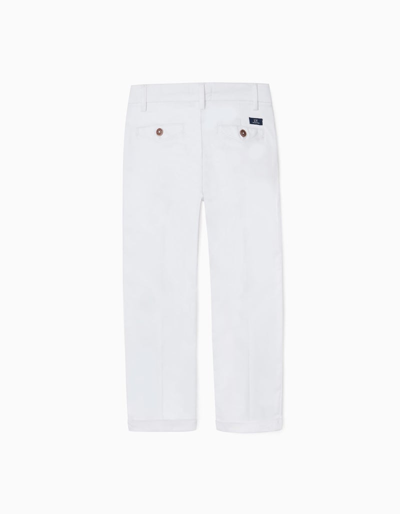 Trousers with Creases for Boys, White