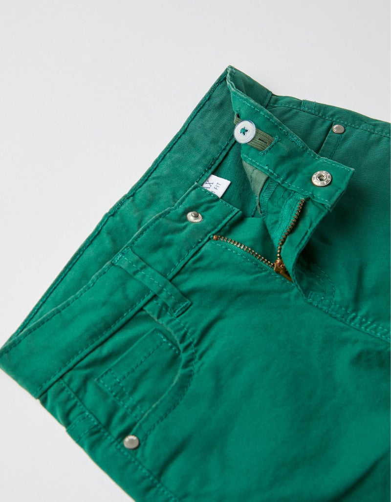 Twill Trousers for Boys 'Slim Fit', Green