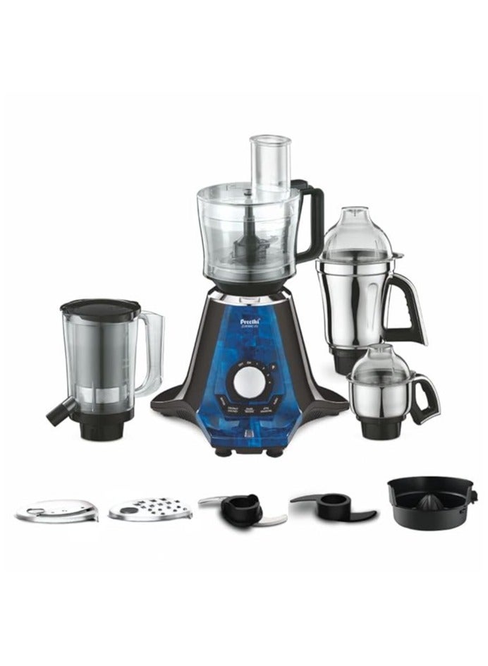 Preethi Plastic Zodiac 2.0 Mg-255 Mixer Grinder, 1000 Watt, Black/Blue, 4 Jars - Super Extractor Juicer Jar & Master Chef Food Processor Jar