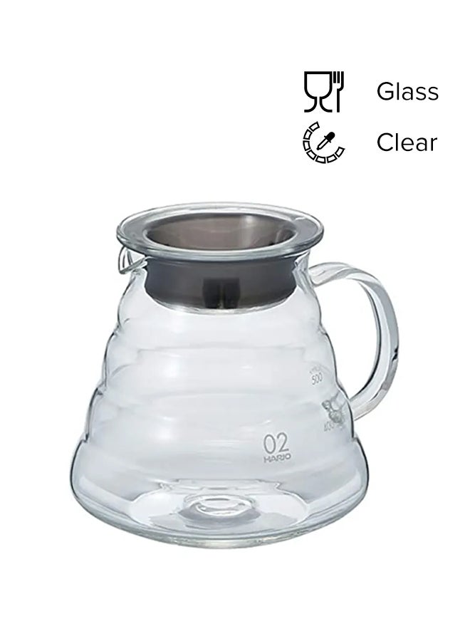 V60 Glass Coffee Server clear 600ml