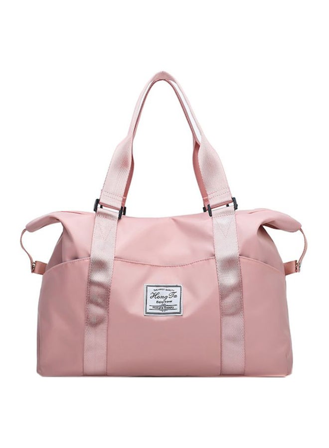 Zipper Closure Duffel Bag Pink