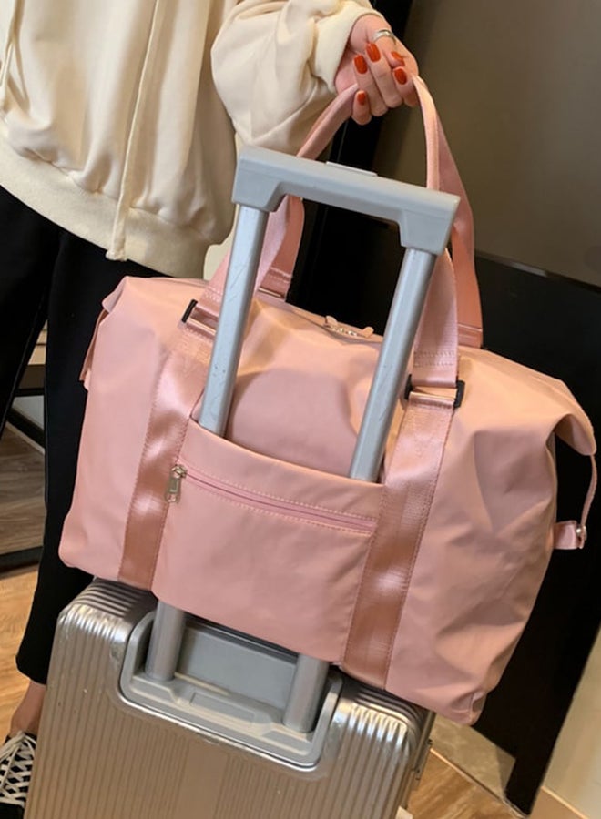 Zipper Closure Duffel Bag Pink