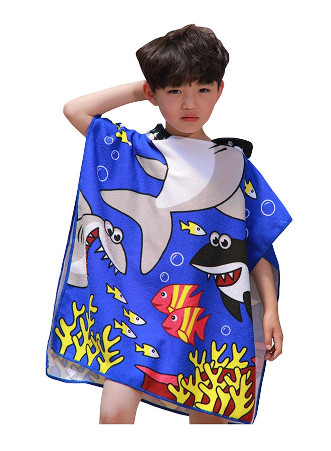 Tiger Shark Fast Drying Hooded Beach Towel Multicolour 120 x 60cm