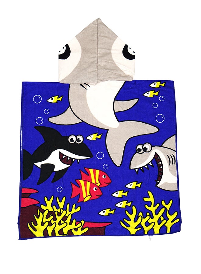 Tiger Shark Fast Drying Hooded Beach Towel Multicolour 120 x 60cm