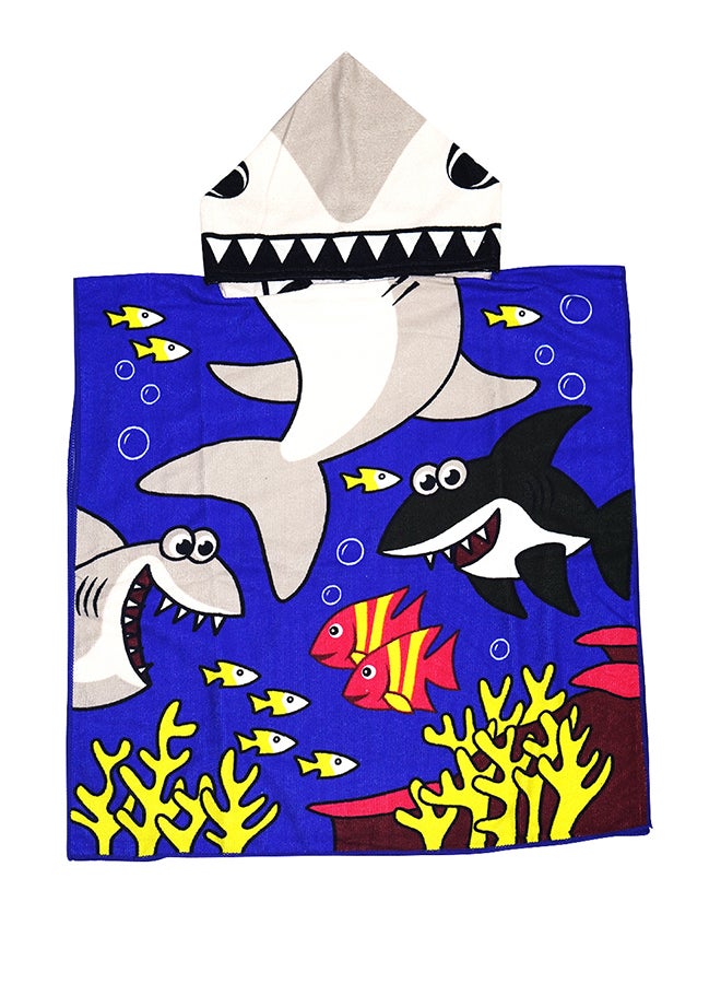 Tiger Shark Fast Drying Hooded Beach Towel Multicolour 120 x 60cm