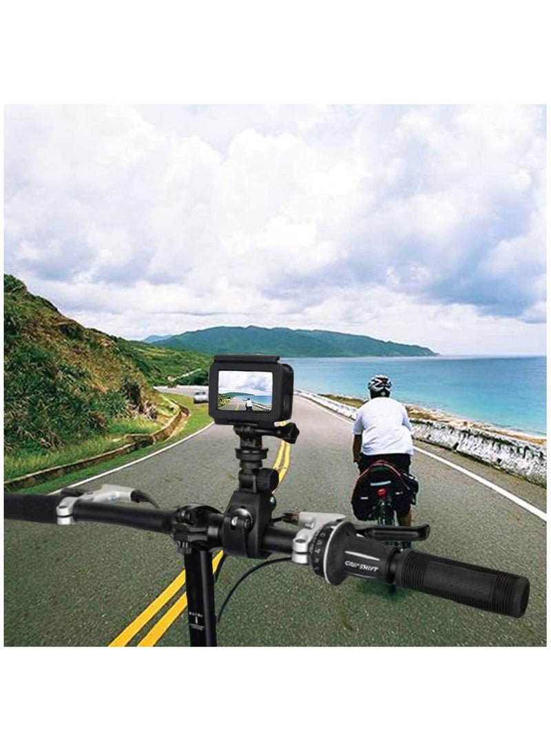 2 Pcs 360 Degree Rotation GoPro Bike Mount Handlebar Mounts Rotation Mounts for Gopro Hero 8 7 6 5 4 SJCAM Camera Accessories(Black)