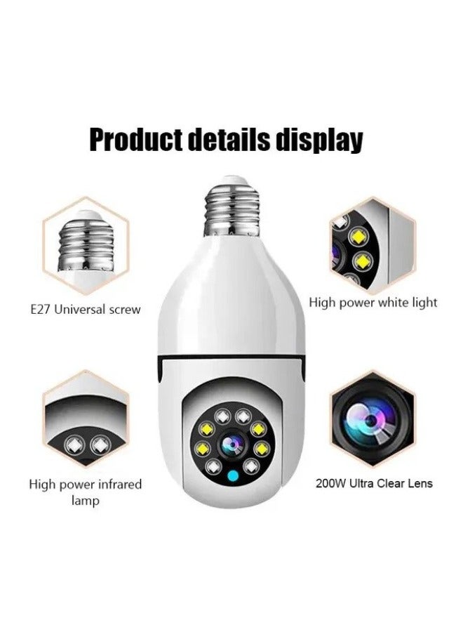 (Pack of 2)Wireless Light Bulb Camera provide 360°Panoramic Security 2.4GHz WiFi Smart 1080P Outdoor Surveillance Camera(HEAVY DUTY)