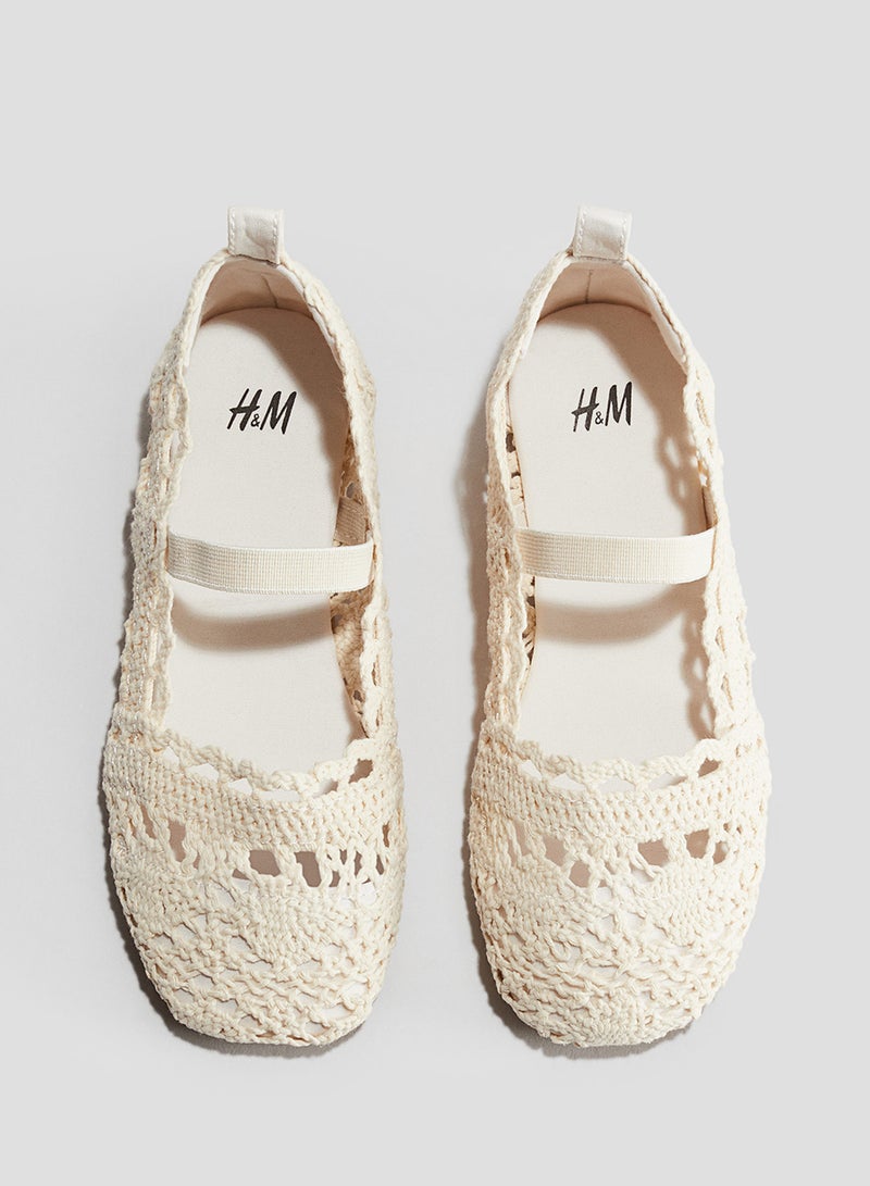 Kids Crochet-Look Ballet Pumps