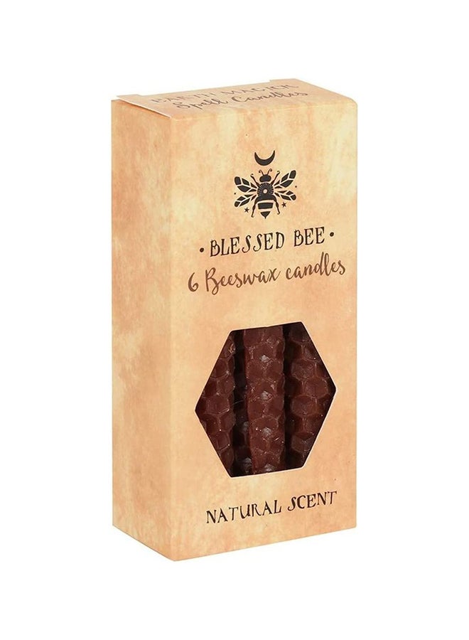 6-Piece Blessed Bee Beeswax Spell Earth Magic Candle Brown 11cm