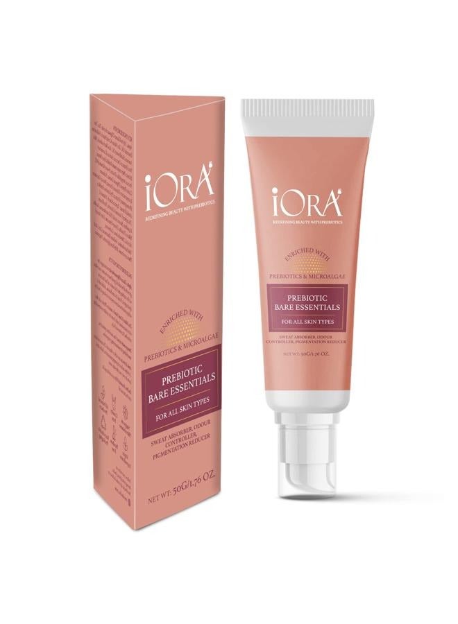 iORA Prebiotic Bare Essentials for Initimate Care for intimate areas | Pomegranate, Amla & Papaya Extracts & Essential Oils | Reducing Pigmentation, Sweat Absorbant ,Prevents Chafing | For Men & Women